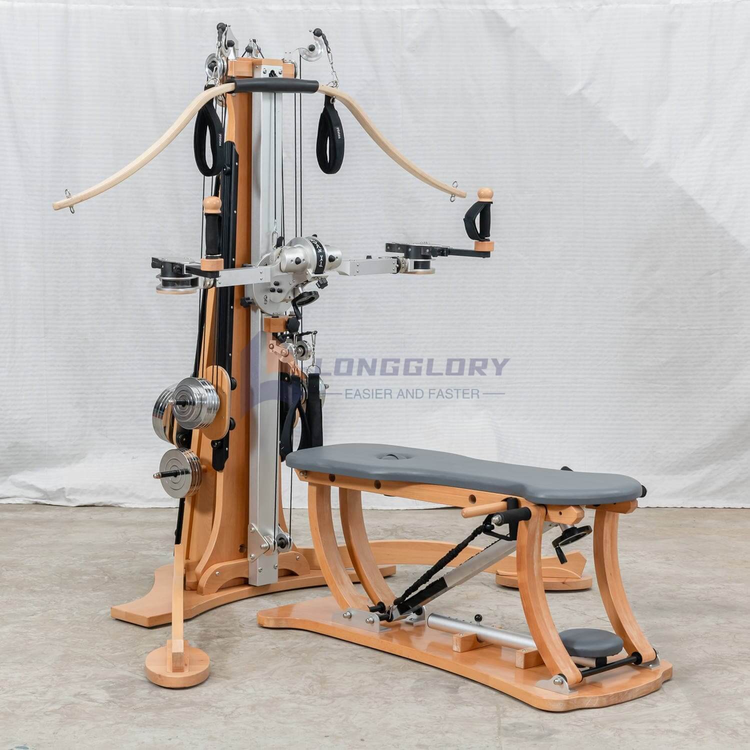 Beech Pilates Tower Reformer dengan katrol